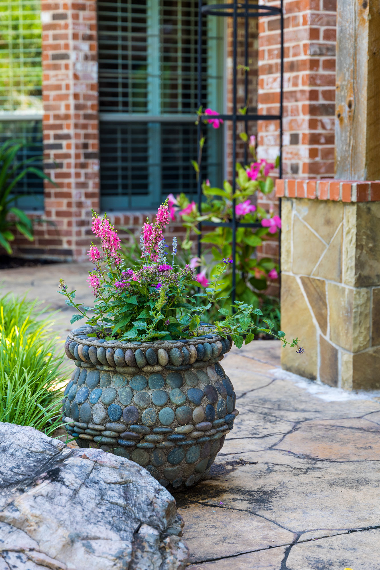 Woodson Residence Unique Pot of Pebbles